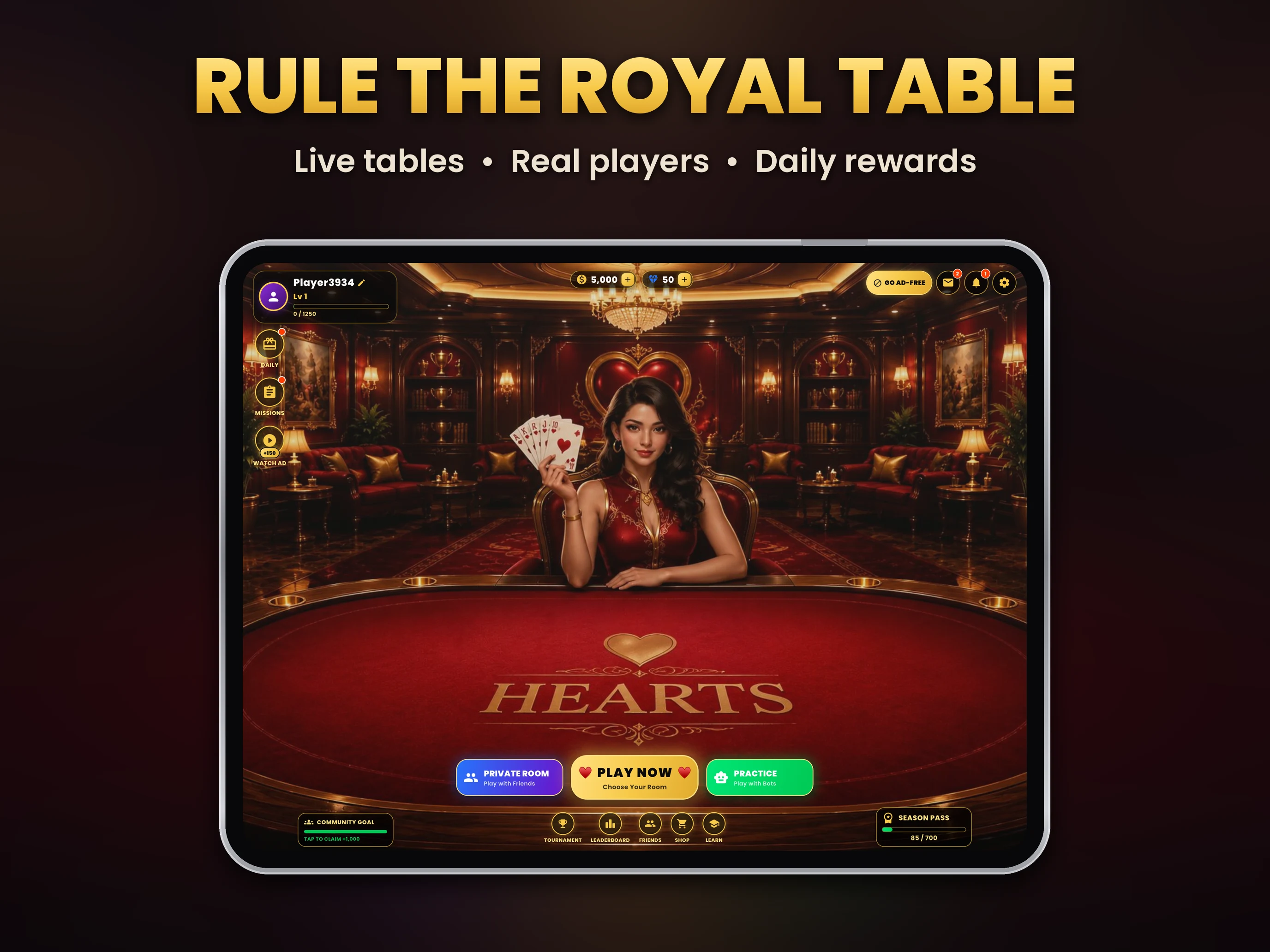 Hearts King : Online Card Game screenshot